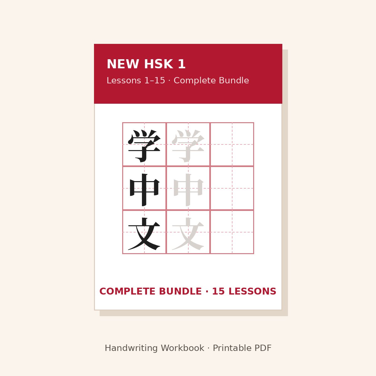 New HSK 1 Handwriting Workbook cover